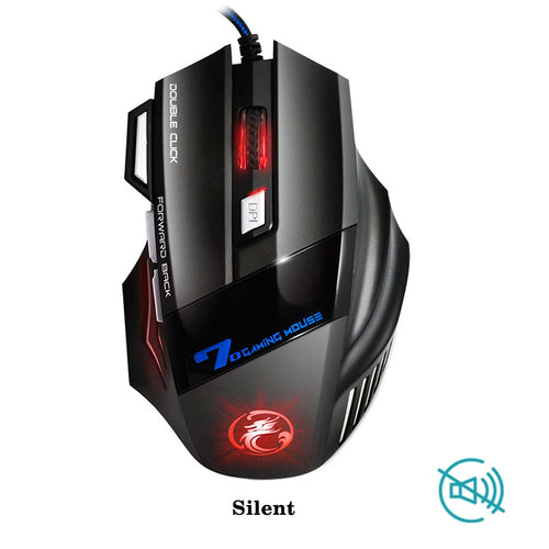 imice Wired Gaming Mouse Silent 7 Buttons 1600DPI Computer Mouse Gamer USB