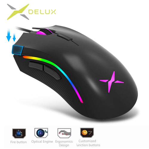 Delux M625 RGB Backlight Gaming Mouse 12000 DPI 12000 FPS 7